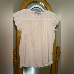 Boutique blouse brand name “Mine” Size M light pink with gold dots